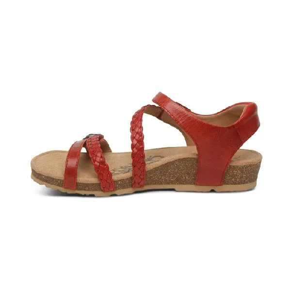 Casual Sandals for Every Day Womens Aetrex Jillian Braided Quarter Strap Sandal in Red