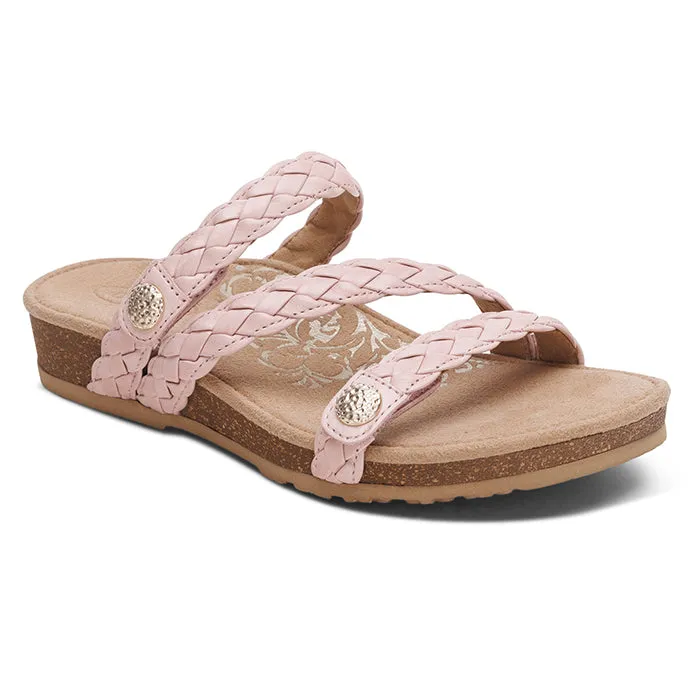 Womens Aetrex Josie in Rose Relaxed Open Toe Shoes