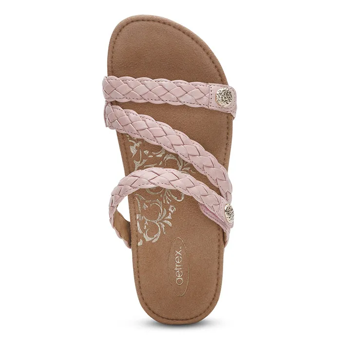 Womens Aetrex Josie in Rose Comfortable Travel Sandals