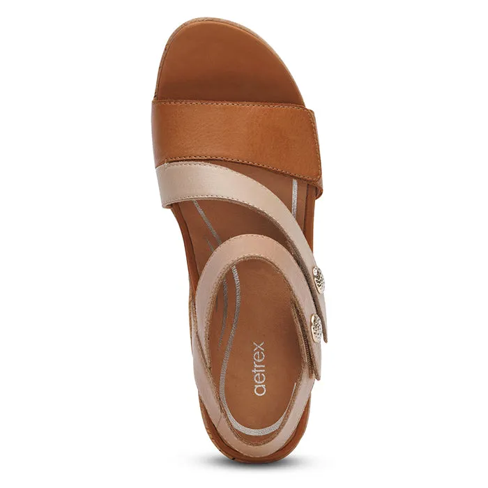 Foot Flex Relaxed Fit Shoes Womens Aetrex Madelyn in Ginger Multi