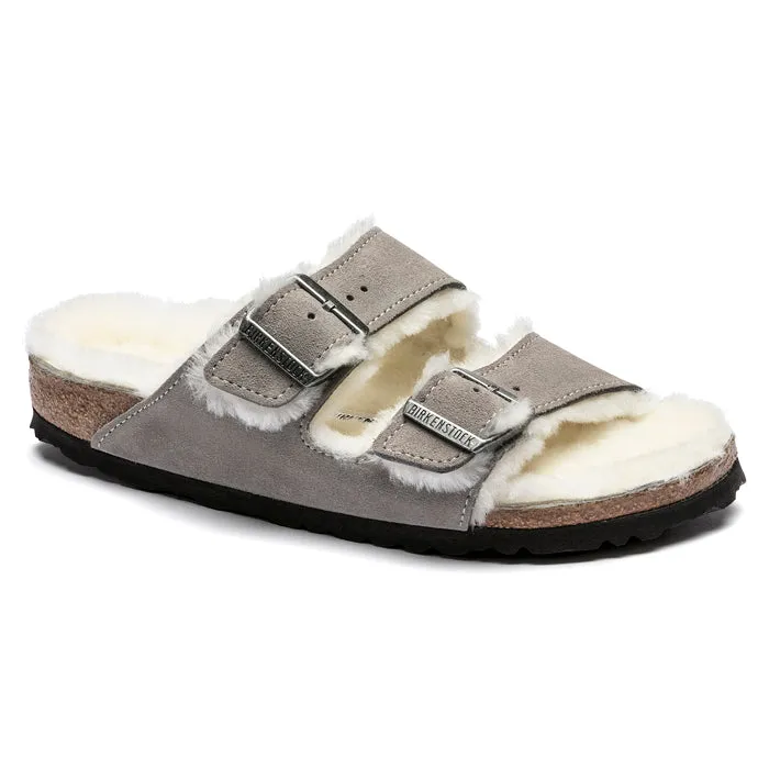 Travel Light Style Addon Womens Birkenstock Arizona Shearling Stone Coin