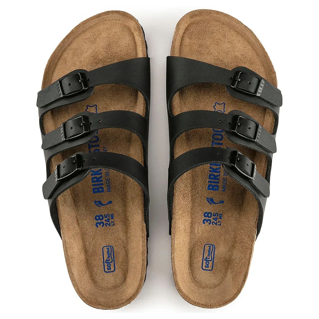 Everyday Cool Multi Use Womens Birkenstock Florida Soft Footbed Birko-flor in Black