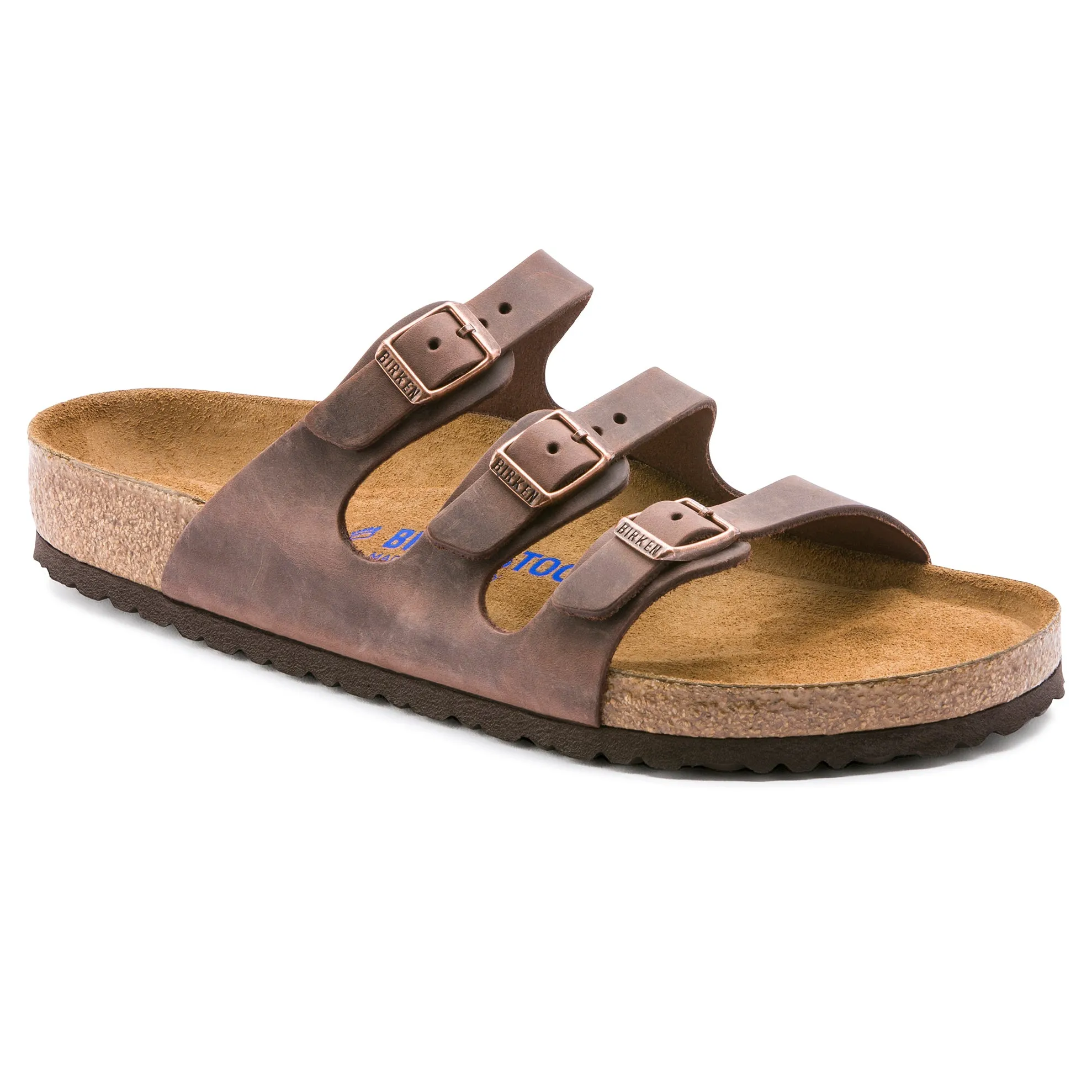 Washable skin friendly Womens Birkenstock Florida Soft Footbed Oiled Leather in Habana