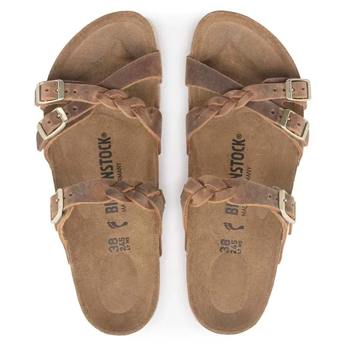 Flexible Layers Calm Walk Womens Birkenstock Franca Braid in Cognac