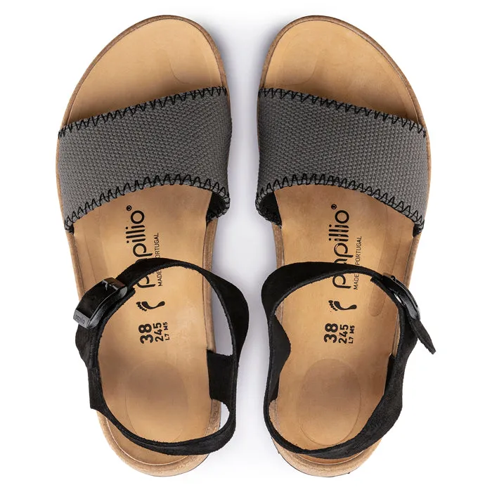 Womens Birkenstock Glenda Platform Narrow Black/Anthracite Toe Freedom