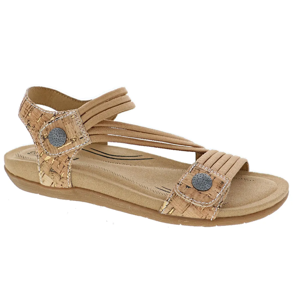 Womens Biza Luna in Natural Cork Gold Flexible