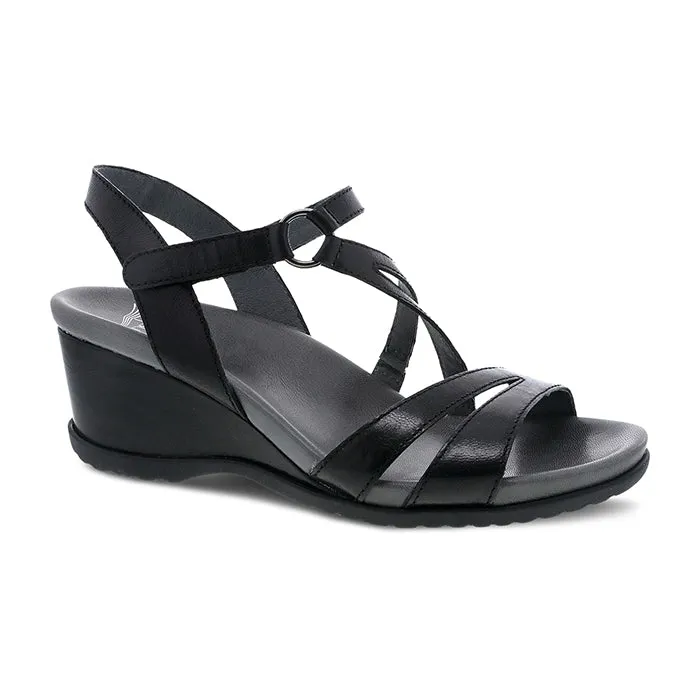 Womens Dansko Addyson in Black Velcro straps