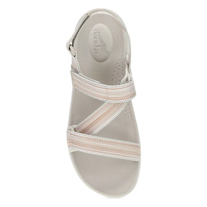 Womens Dansko Rayna in Taupe Multi Comfy Strap Metal Shine