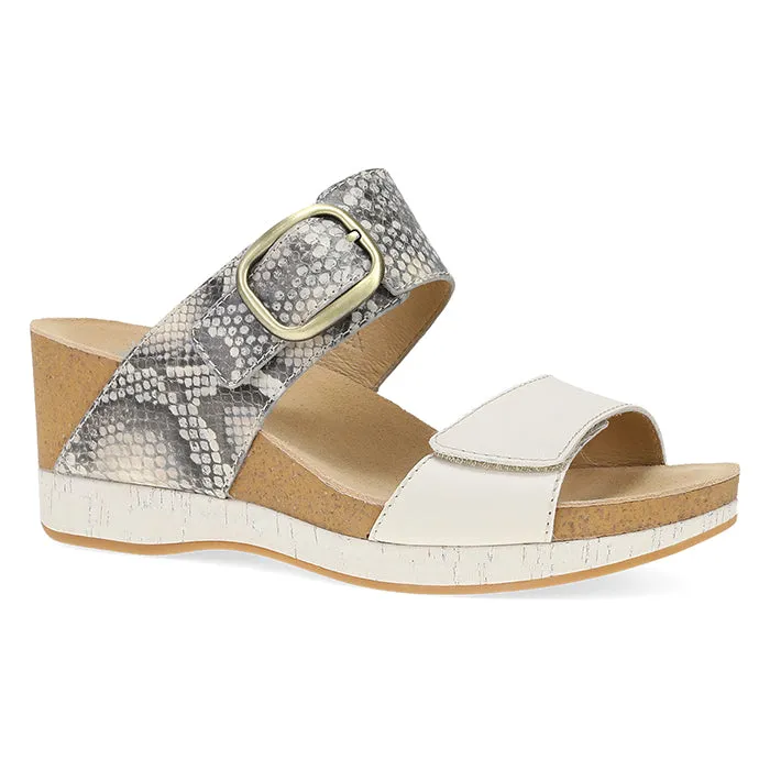 Slip Off Stay Breezy Womens Dansko Shannon in Snake/Ivory