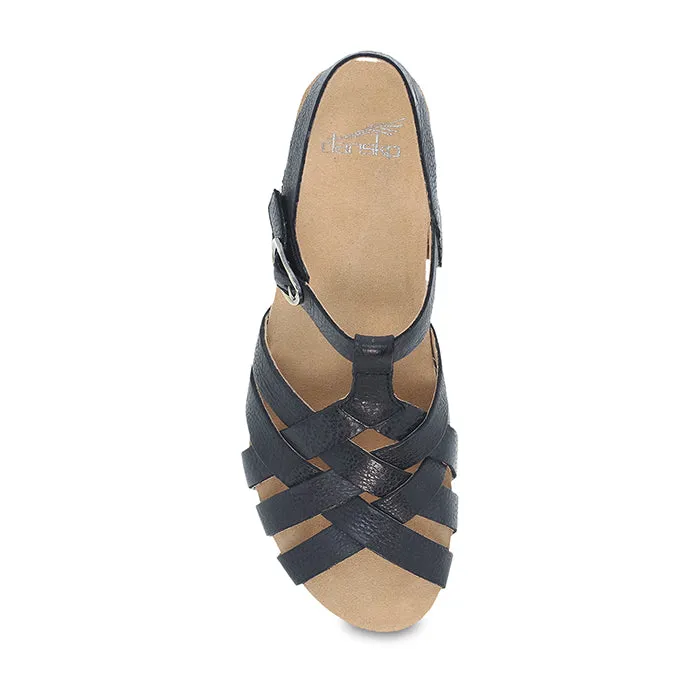 Womens Dansko Tinley in Black Open Toe Casual Shoes