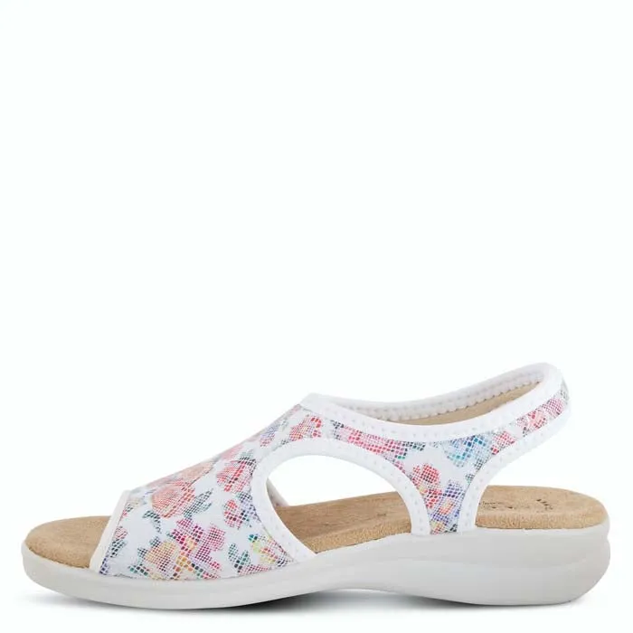 Womens Flexus Nyaman Floral in White Multi Premium Comfort Sporty Style