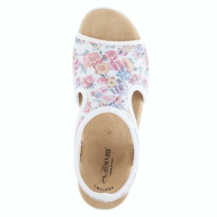 Stylish and Comfortable Simple Entry Womens Flexus Nyaman Floral in White Multi
