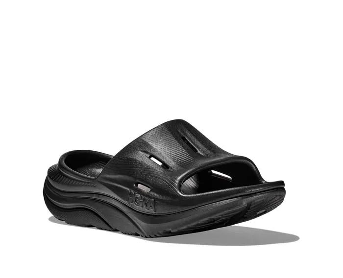 Womens Hoka Ora Slide 3 in Black/Black Tropical Leaf Comfortable Footwear for Summer