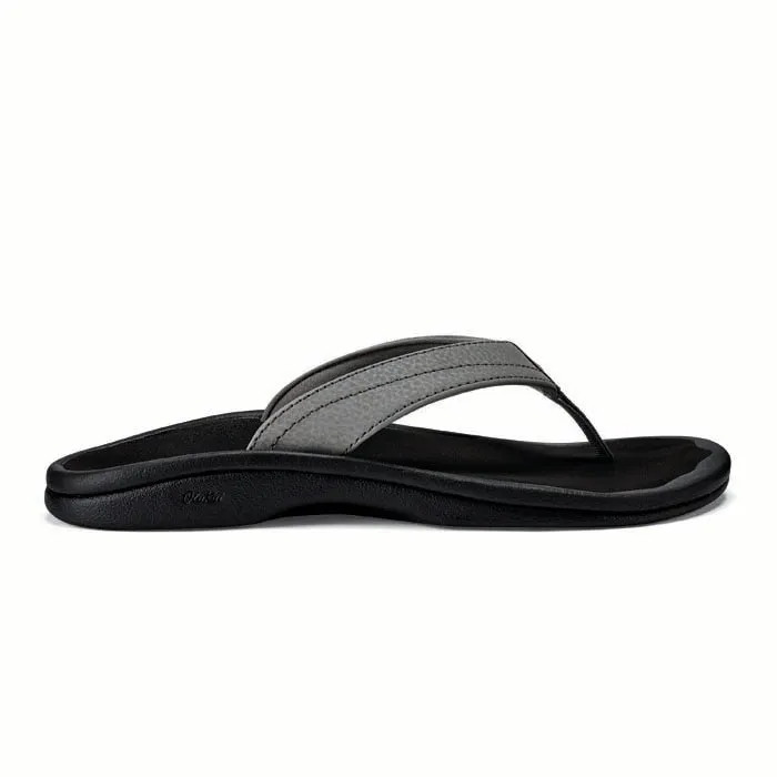 Womens Olukai Ohana in Charcoal/Onyx Comfortable Beach Footwear