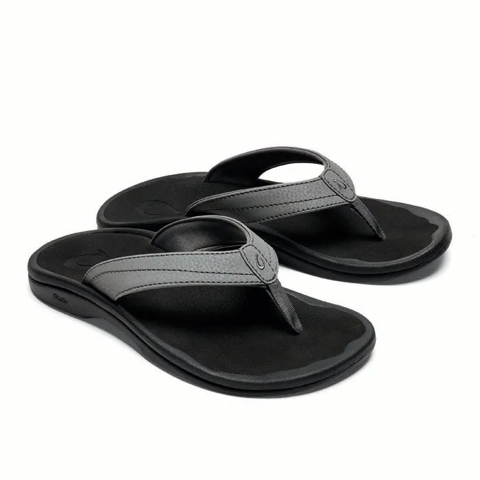Adjustable Walking Shoes Womens Olukai Ohana in Charcoal/Onyx