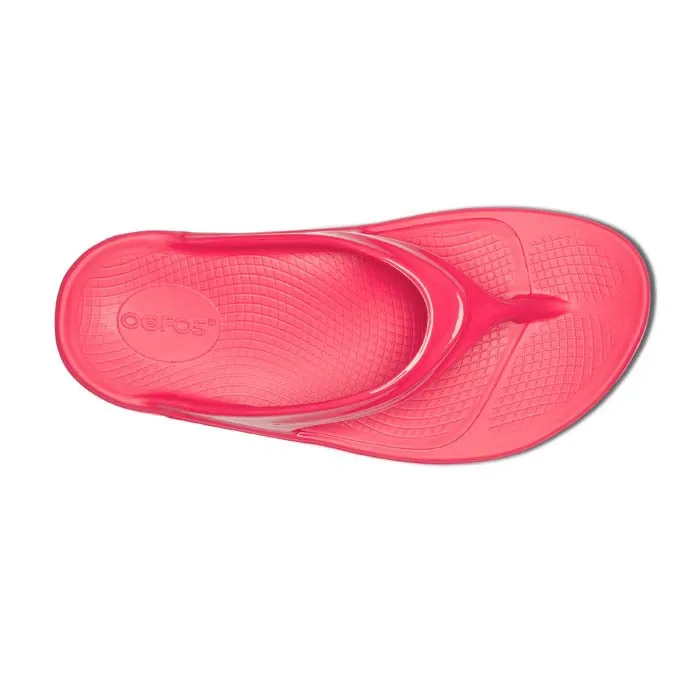Womens Oofos Oolala in Neon Berry Sidewalk Ready Date Soft