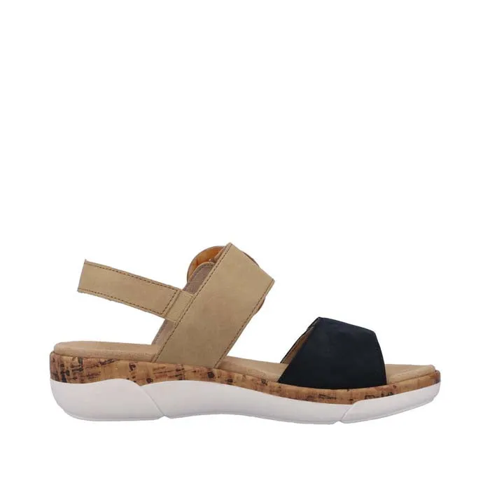 Comfy Travel Flats Womens Remonte Jocelyn in Pazifik/Sand