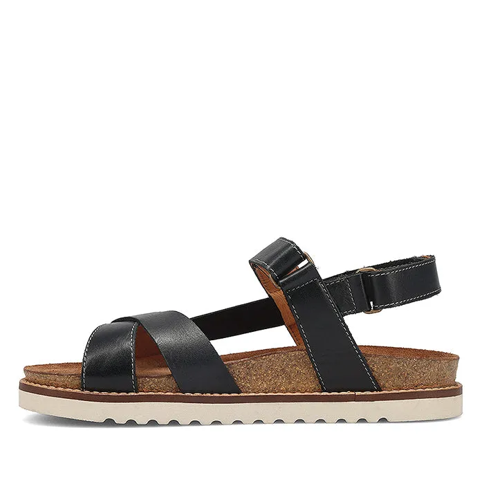 Womens Taos Sideways in Black Light sandals