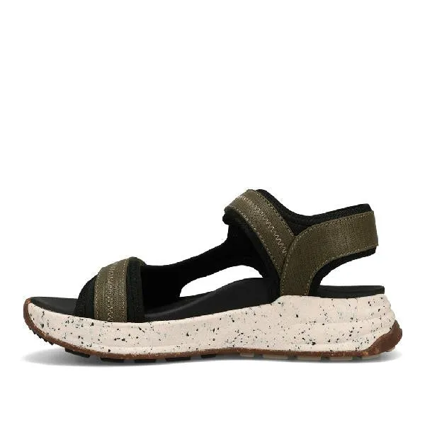 Sporty Flip-flops No Buckle Womens Taos Super Side in Olive Emboss