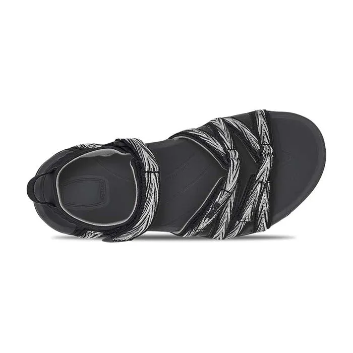 Womens Teva Tirra in Palms Black/White Flexible Flats