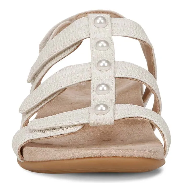 Womens Vionic Amber Pearl in Cream Trendy Footwear For Travel Open Toe Shoes
