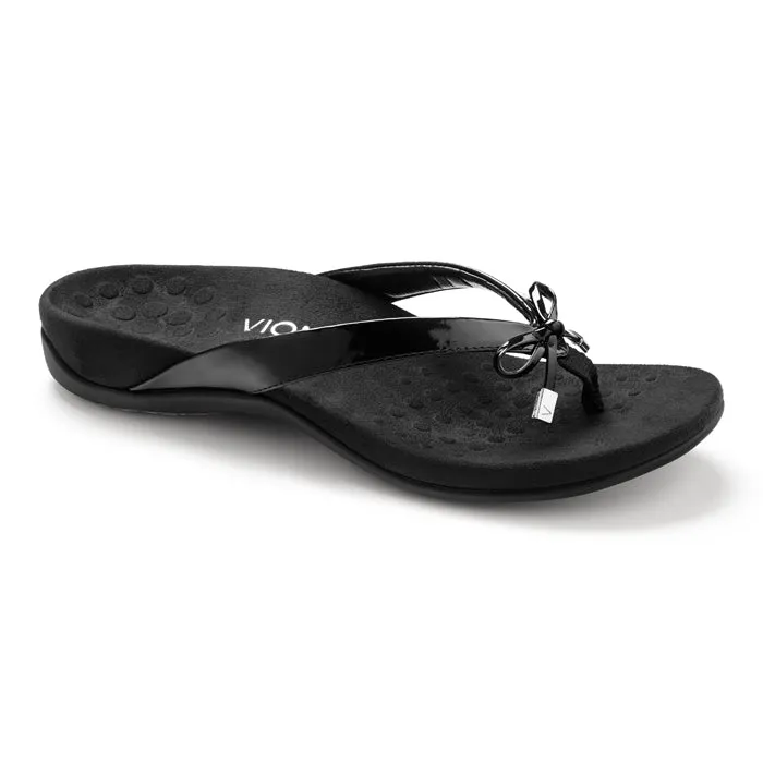 Womens Vionic Bella Toe Post Sandal Black Weave Style Pet Walk