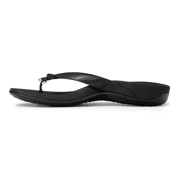 Womens Vionic Bella Toe Post Sandal Black Travel-Friendly Shoes