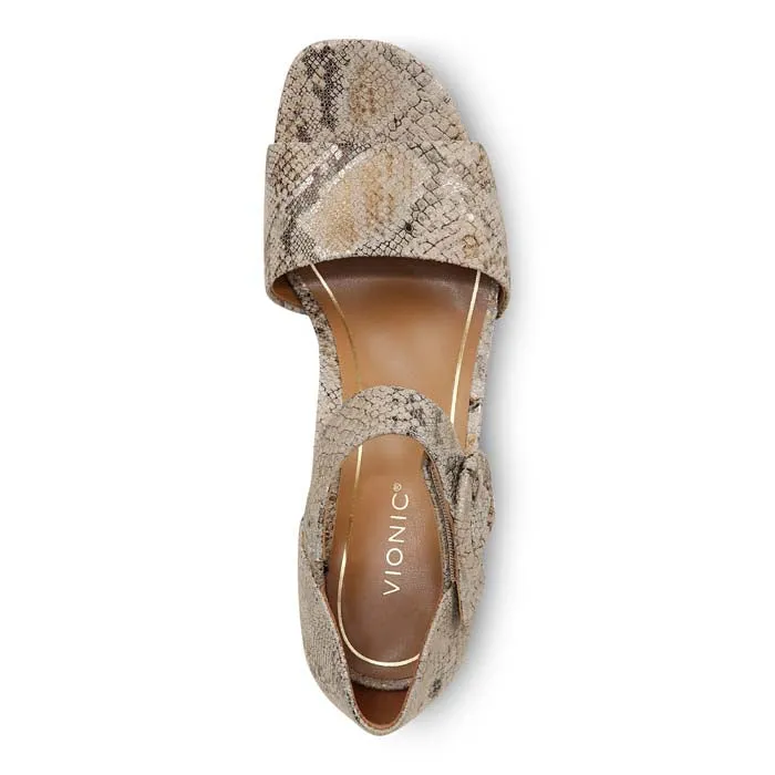 Footbed Padding Footwear for All Womens Vionic Chardonnay Snake in Oatmeal
