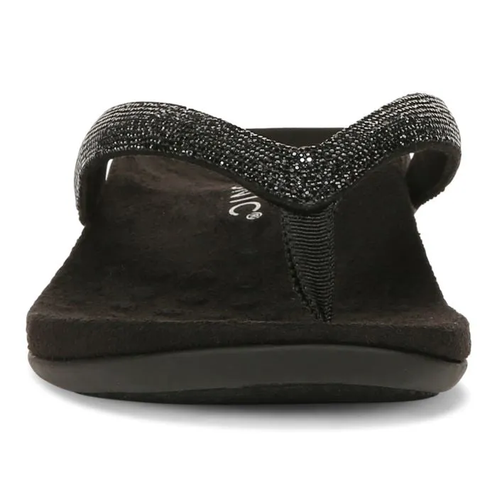 Beach Footwear Vegan Material Womens Vionic Dillon Shine in Black