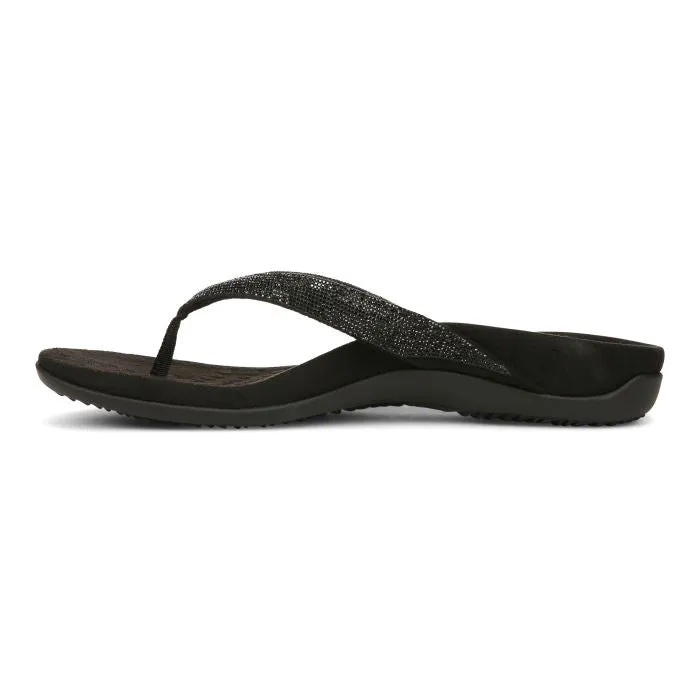 flat sandals Womens Vionic Dillon Shine in Black