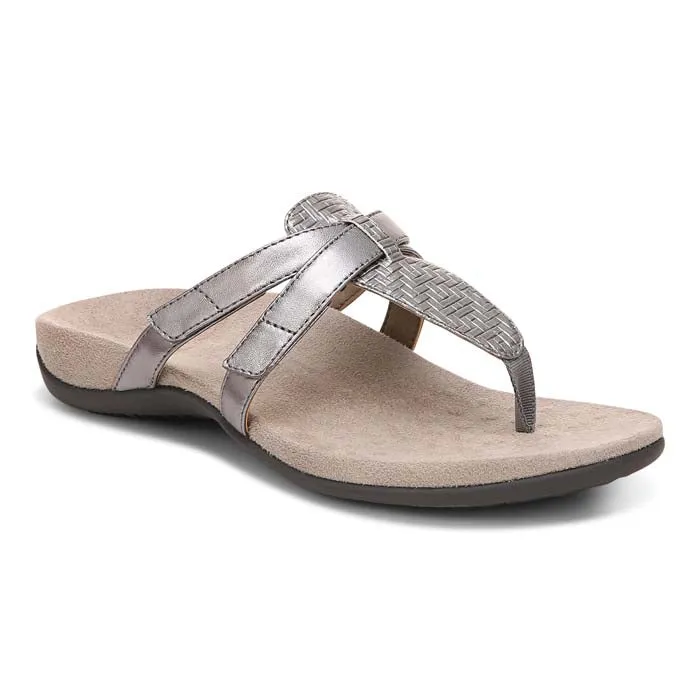 Tassel Fun Summer Ready Shoes Womens Vionic Karley Metallic in Silver