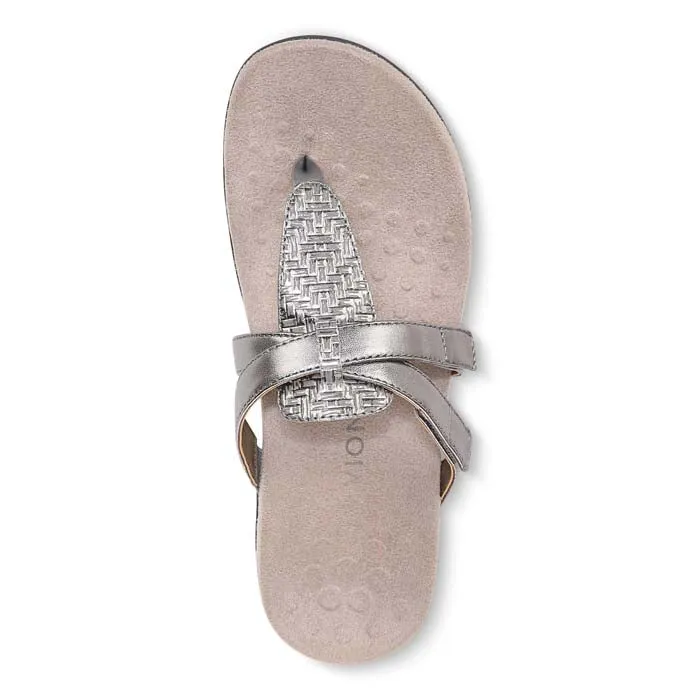 Breathable straps Womens Vionic Karley Metallic in Silver