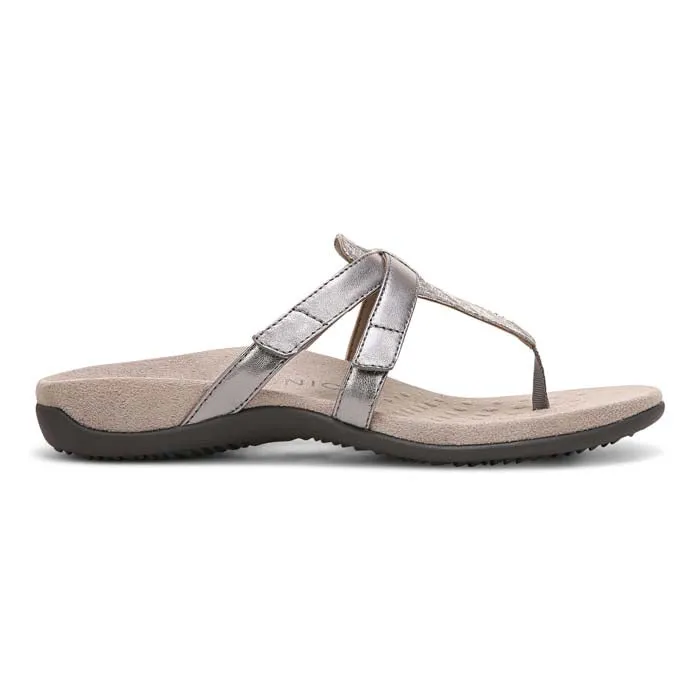 Womens Vionic Karley Metallic in Silver Sunday Vibe Stylish Open-toe Sandals