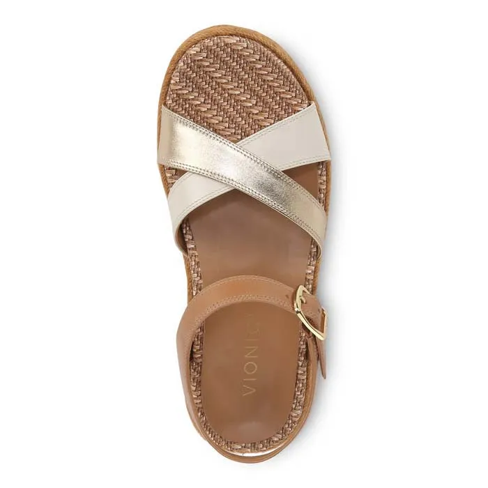Womens Vionic Mar in Camel/Gold synthetic leather Toe Free