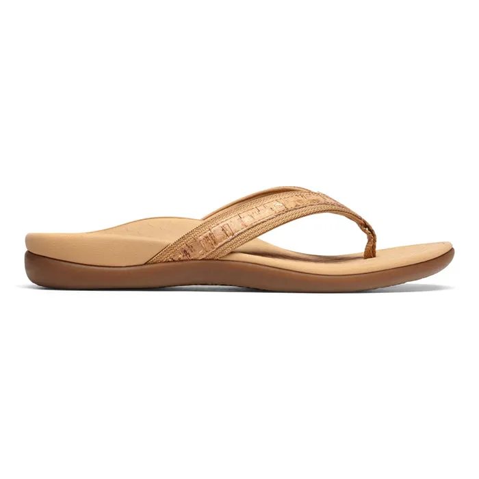 Flexible Flip-flops Easy Travel Womens Vionic Tide II Toe Post Sandal Gold Cork