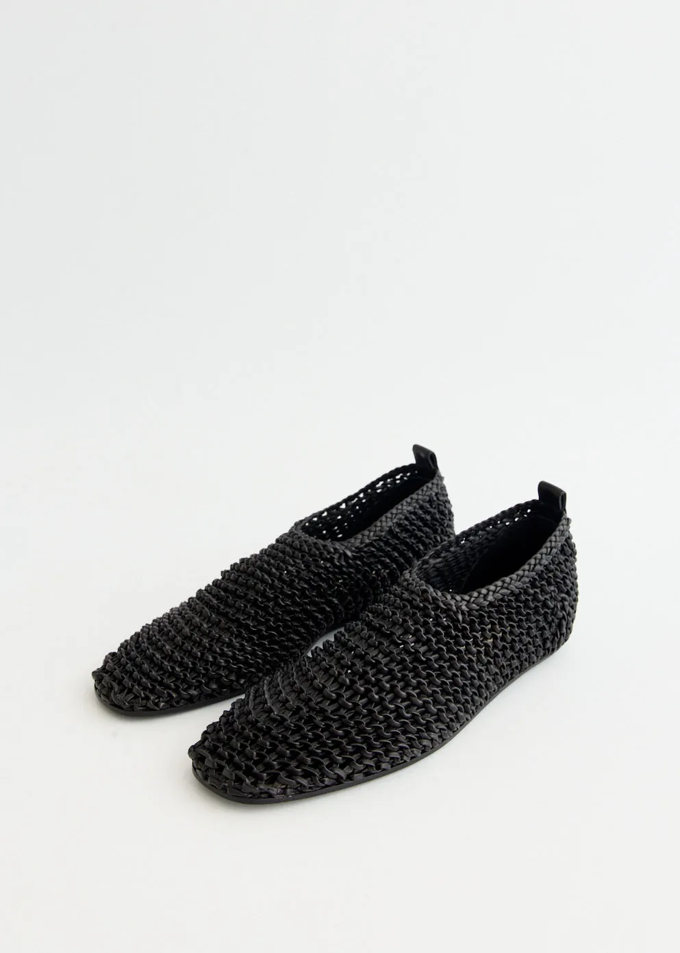 Daily Grace Quick Slip Woven Leather Ballerinas